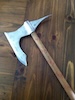 Hand made viking axe with the noble virtues etched in runes around the handle