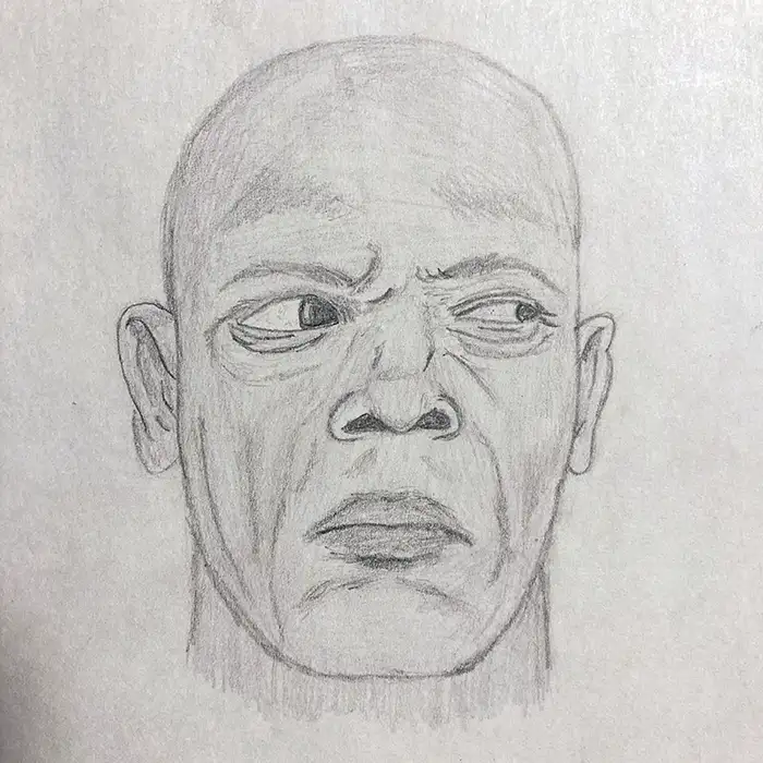 Pencil sketch, Sam Jackson