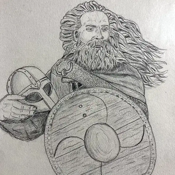Pencil sketch, King Finehair